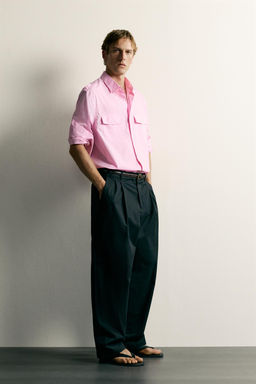 CAMISA RELAXED FIT TRABILLAS / Rosa - Zara фото 4
