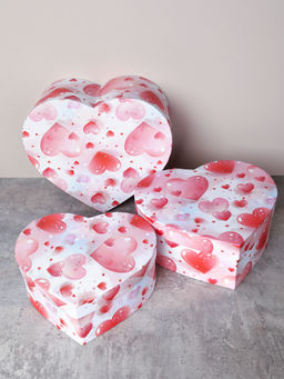 Коробка подарочная 3 штуки Сердце / 1157 /уп 24/16*18.3*7/18*20.3*8/20*22.3*9cm - ГалеонТрейд фото 2