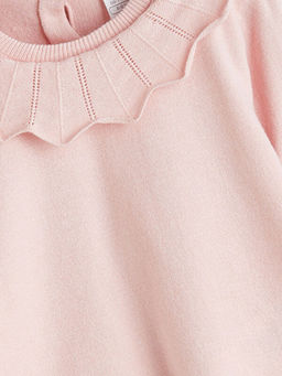 Bebe Yaka F?rf?rl? K?z Bebek Triko Kazak