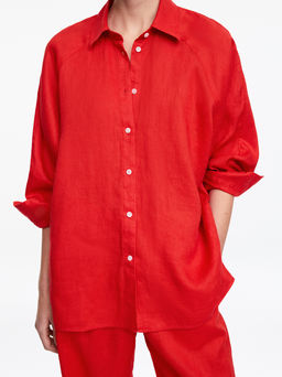 Camisa de lino holgada - H&m фото 7