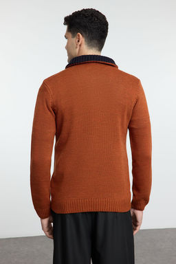 TRENDYOL MAN Lacivert Casual Regular Yar?m Bal?kc? Yaka Duz Triko Kazak TMNAW25KZ00008 - Trendyolmilla фото 19