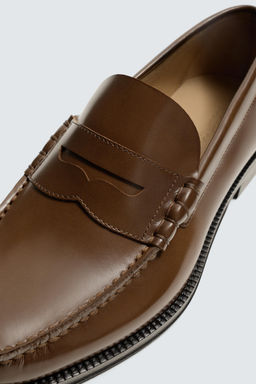 LEATHER PENNY LOAFERS - Zara фото 3