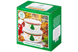 Набор 2 салатников 1 л 16*16*8,5 см + 500 мл 13,5*13,5*6,5 см Новогодняя ёлка NEW BONE CHINA - Elan gallery фото 15