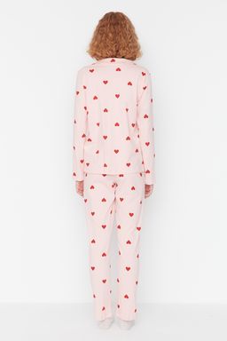 Pembe %100 Pamuklu Kalpli Orme Pijama Tak?m? THMAW21PT0548