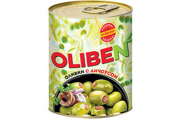 OLIBEN, оливки крупные с анчоусами, 290 мл
