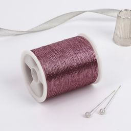 Нитки металлизированные, 91±1 м, набор 6 шт., розовые