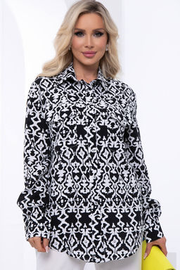 Рубашка Алеста (черно-белая) Б7020 - Lt collection фото 7