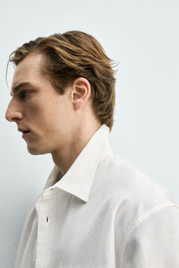 CAMISA RELAXED FIT ALGOD?N / Blanco - Zara фото 6