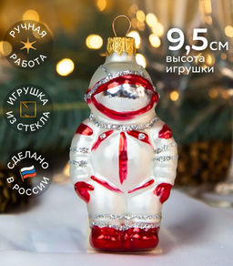 Елочное украшение Космонавт 11см б.уп. КРАСНЫЙ