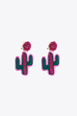 CACTUS RAFFIA RHINESTONE EARRINGS - Zara фото 4