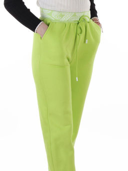 2611 LT. GREEN Штаны утепленные спортивные женские (85% хлопок, 10% полиэстер, 5% спандекс)