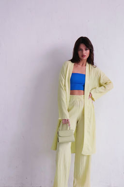 9539 Костюм из кимоно и брюк-палаццо светло-жёлтый - Martichelli фото 5