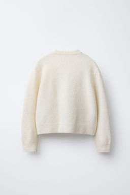 CARDIGAN WITH SATIN FLORAL BUTTONS - Zara фото 2