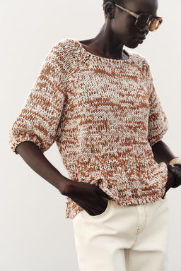 COMBINED KNIT PEPLUM TOP - Zara фото 2