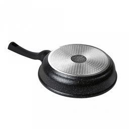 Сковорода с тефлоновым покрытием д22см "Мегаполис Серебро Induction", h5,1см, s0,36-0,4см, ручка из термостойкого пластика (Россия) Подходит для индукционных плит.