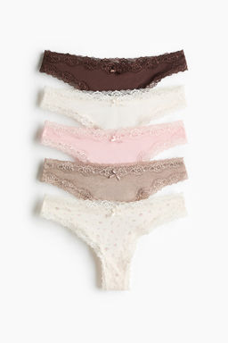 Pack de 5 bragas Brazilian de algod?n y encaje - H&m фото 3