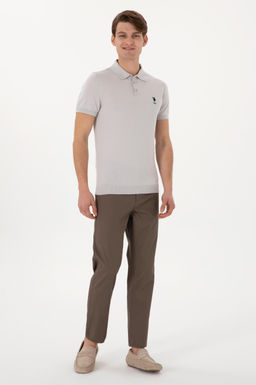 Erkek Slim Fit Polo Yaka A__k Gri Ti__rt - U.s. polo assn фото 4