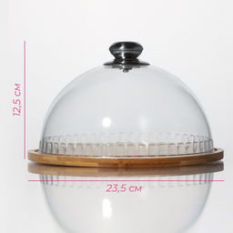 Блюдо с крышкой Доляна «Эстет», d=23.5 см, бамбук, пластик