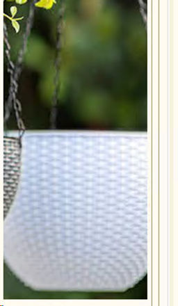 Кашпо подвесное пластик 16х11 см БЕЛЫЙ 1,2 литра / P7207 /уп 160/753929