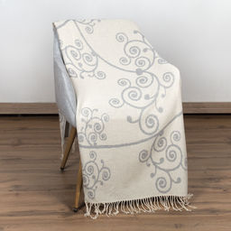 Плед хлопковый 140*200 жаккард 4/01 цвет белый с серым