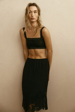 Falda de viscosa con detalles de encaje - H&m фото 5