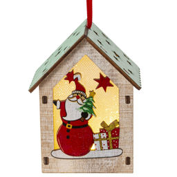 Изделие декоративное подвесное "Домик" с подсветкой, L7 W5 H9,5 см, 2в.