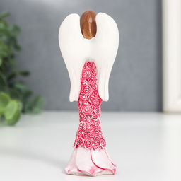 Фигурка полистоун Ангел в цветочном платье с сердцем, 10?3.8?3.2 см, МИКС