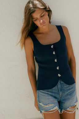 PLAIN KNIT CORSET TOP - Zara фото 9