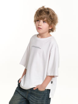 Футболка с принтом 22-7450 белый - Mini maxi фото 18