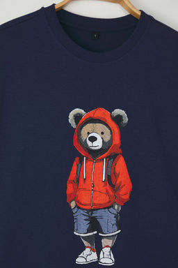 TRENDYOL MAN Ekru Unisex Oversize/Genis Kesim Ay?c?k Bask?l? %100 Pamuklu T-Shirt TMNSS25TS00158 - Trendyolmilla фото 10