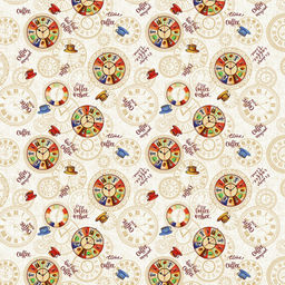 "Время кофе" Скатерть 150х145см, длина стола до 110см, на 4 персоны, рогожка 171г/м2, хлопок 100%, "Домашняя мода" (Россия)