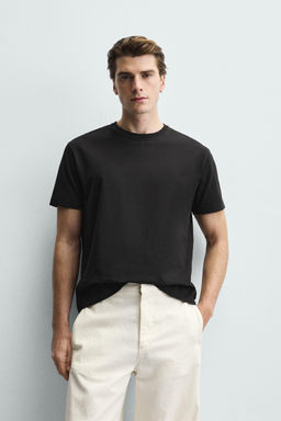 CAMISETA MEDIUM WEIGHT B?SICA / Negro - Zara фото 2