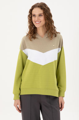 Женский свитшот фисташкового зеленого цвета Неожиданная скидка в корзине