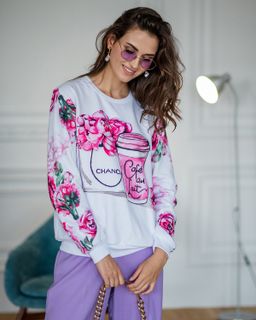 Свитшот с однотонными манжетами SWP020, джемпер