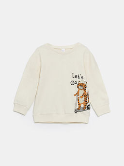 Kaplan Bask?l? Erkek Bebek Sweatshirt