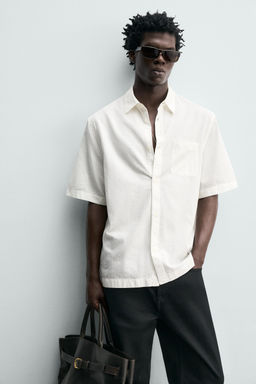 CAMISA JACQUARD ESTRUCTURA / Blanco - Zara фото 5