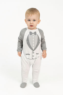 Комбинезон ясельный серый бабочка