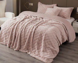 Покрывало декоративное Shinshilla point (пудра платина) 220х240