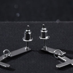 Серьги металл «Крестики» маленькие, цвет серебро