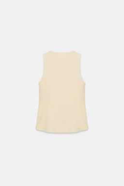 CAMISETA TACHAS TEXTO / Beige - Zara фото 5