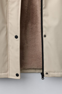 WATER-REPELLENT RUBBERISED FAUX FUR JACKET - Zara фото 8