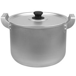 Кастрюля алюминиевая 8л, д24см, h18,4см, s1,8мм, матовая, сферическая форма, 2 металлические ручки, металлическая крышка (Россия)