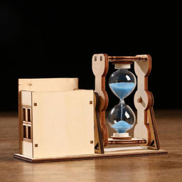 Песочные часы "Кленовый лист", сувенирные, с карандашницей, 10 х 13.5 см, микс