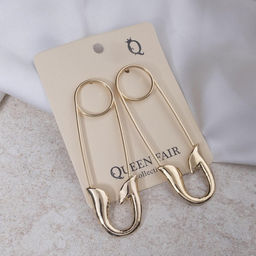 Серьги булавки Модерн, цвет золото - Queen fair фото 2