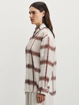 Рубашка из тенселя с патами на рукавах / Zarina  фото 4