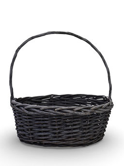 Корзина плетёная для хранения Prut, с ручкой, ива, серая, набор 3 шт., Greengo