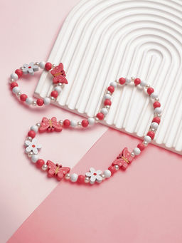 Набор детских украшений Выбражулька «Бабочки и цветы», 2 предмета: бусы, браслет, разноцветный