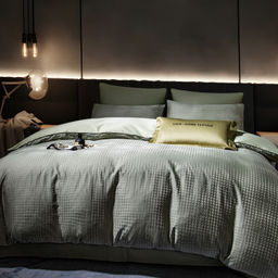 Комплект постельного белья на резинке Сатин-Жаккард Тессоро MTR003 Евро 4 Наволочки