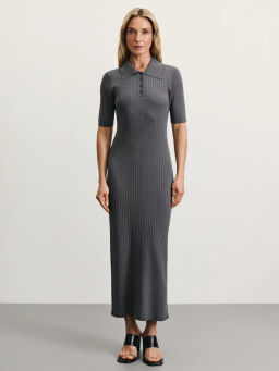 Вязаное платье поло из вискозы / Zarina  фото 3