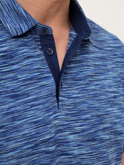 Джемпер мужской с воротником поло короткий рукав GREG G144-KM1246-OR1046 (синий)  фото 6